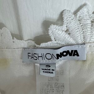 Fashion Nova sunflower 2 piece Cream Lace Detail Top & skirt